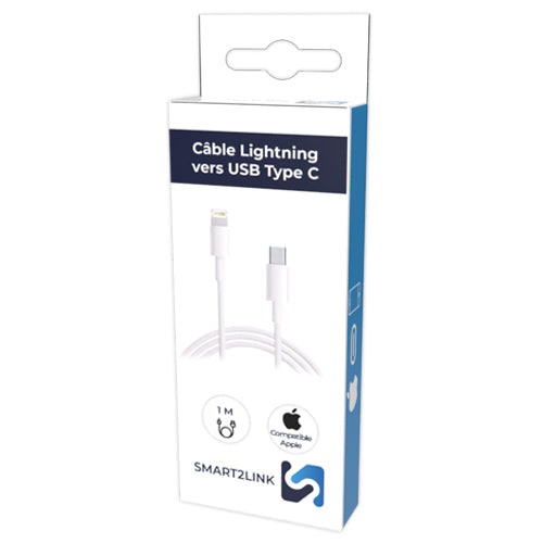 CABLE LIGHTNING VERS TYPE C - 1M SMART 2 LINK