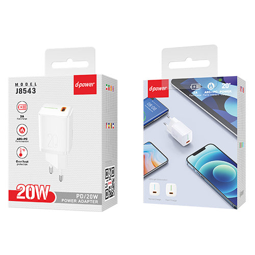 D-Power Type C socket 20W + LED J8543