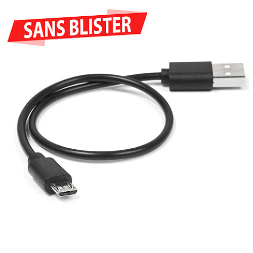 BLACK MICRO USB DATA CABLE 30 CMS - WITHOUT BLISTER