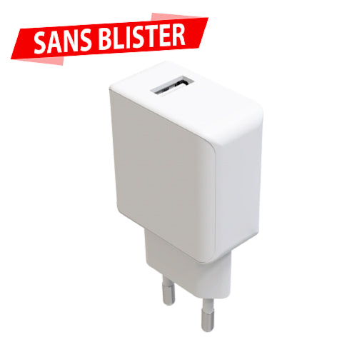 CHARGEUR SECTEUR 2,1A 5V 1 USB - SANS BLISTER BLANC - WAVE