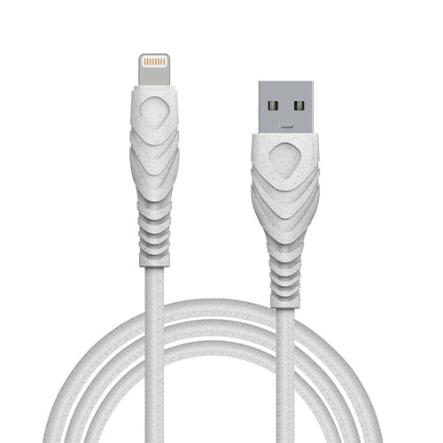EASY TO GO GREEN CABLE USB-A LIGHTNING 1M WHITE