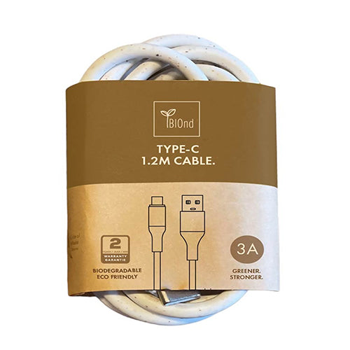EASY TO GO GREEN CABLE USB-A USB-C 1M WHITE