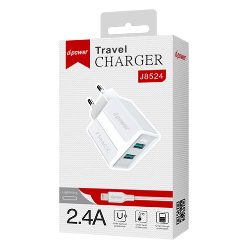 D-Power 2-port USB power outlet + lightning cable J8524