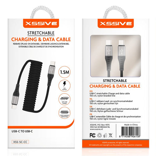 XSSIVE SPRING STRETCHABLE CABLE TYPE-C TO TYPE-C 1.5M