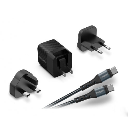 ENERGIZER PD WALL CHARGER 20W EU UK US + USB-TYPE C CABLE