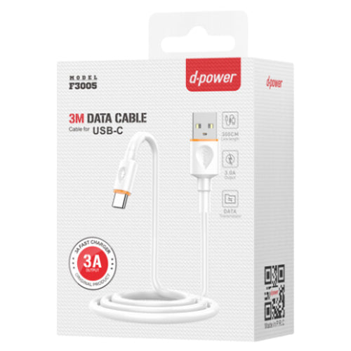 D-Power Type C Cable 3m 3A F3005