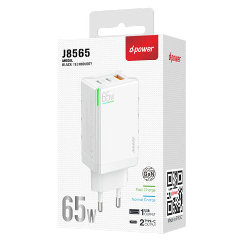 D-Power Universal socket 65 W for mac + fast charge + usb J8565