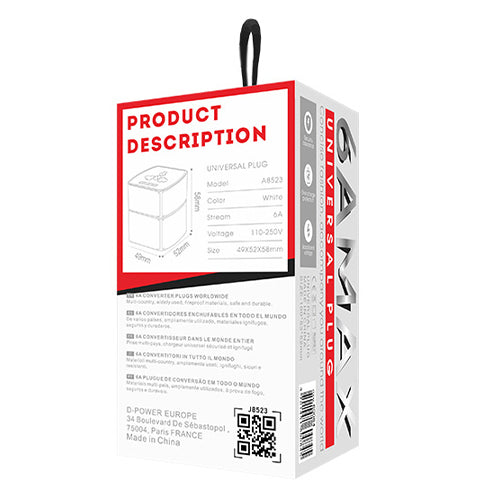 D-Power Multi-Country Plug Converter Universal Charger J8523