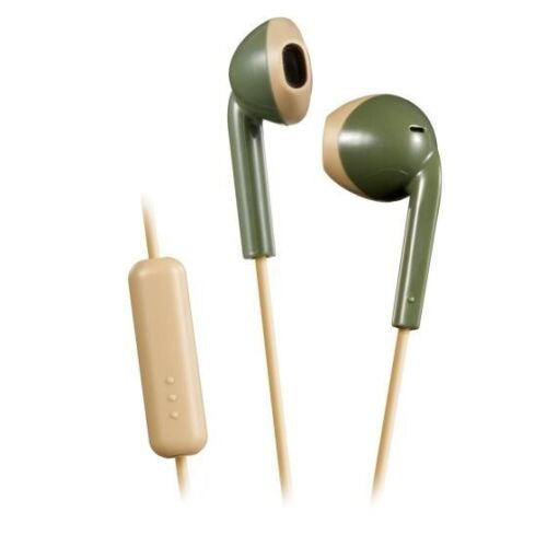 JVC EARBUDS MIC &amp; REMOTE HA-F19MGC KHAKI GREEN CREAM