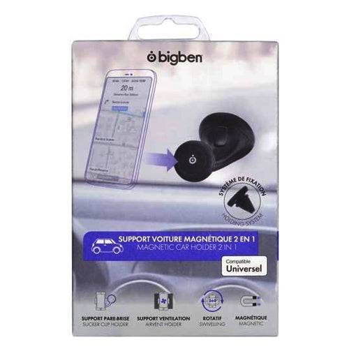 Bigben Magnetic car holder 2 in 1 BLACK