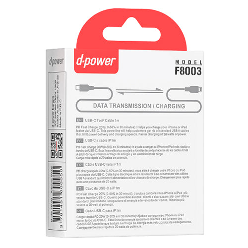 D-Power Type C to lightning cable 1m F8000