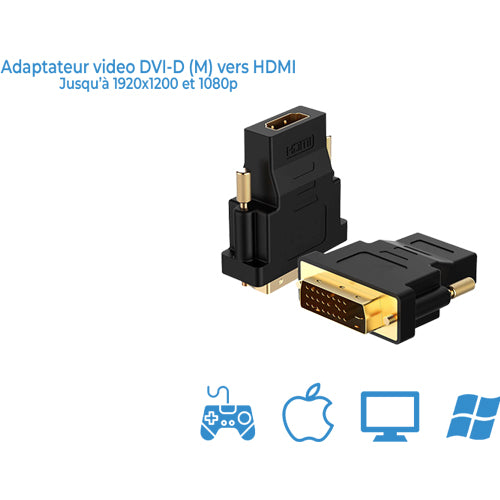 ADAPTATEUR VIDEO DVI-D (M) VERS HDMI (F)  SMART 2 LINK