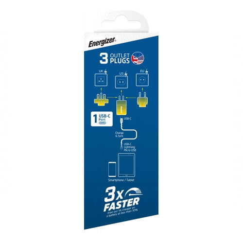 ENERGIZER WALL CHARGER 20W MULTI OUTLET GOLD
