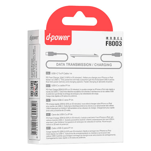 D-Power Type C to lightning cable 1m F8003