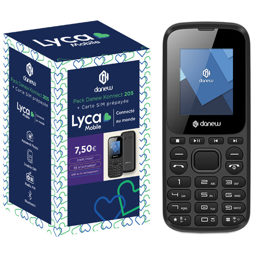 LYCAMOBILE DANEW KONNECT 205 PACK WITH 7.50 CREDIT INCLUDED