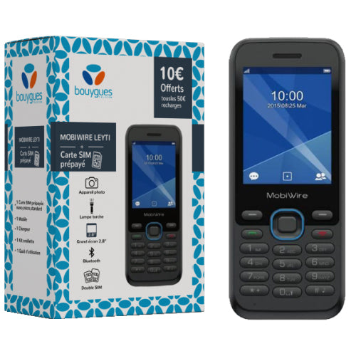 BOUYGUES MOBIWIRE LEYTI MOBILE PACK + SIM CARD WITH €10 CREDIT