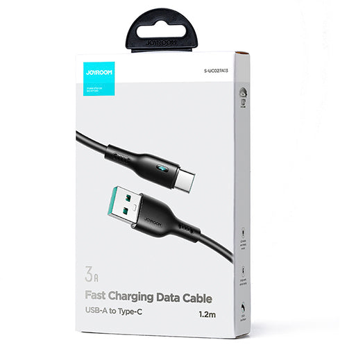 USB CABLE - USB C 3A 1.2M JOYROOM S-UC027A13 - BLACK