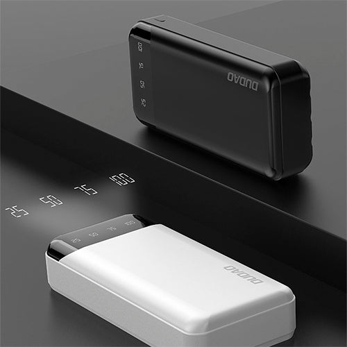 SPACIOUS DUDAO WITH 3 INTEGRATED CABLES 20000MAH USB TYPE C + MICRO USB + LIGHTNING WHITE K6PRO +