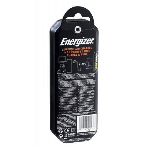 ENERGIZER CAR CHARGER LW 3.4A 2USB+LIGHTNING CABLE BLACK