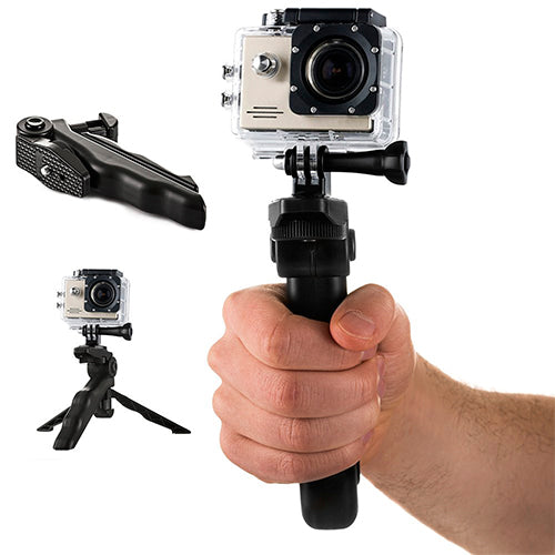 MOUNT WITH MINI TRIPOD FOR GOPRO SJCAM ACTION CAMERAS - BLACK