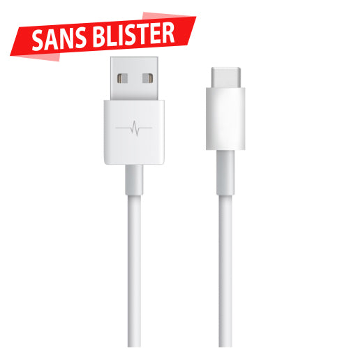 CABLE DATA USB A VERS TYPE-C BLANC 1M SANS BLISTER - WAVE