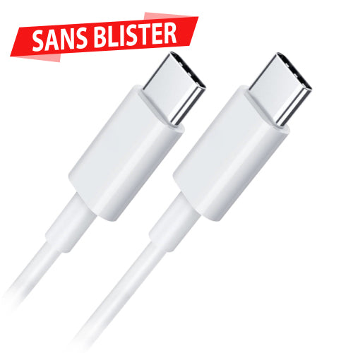 CABLE DE CHARGE & SYNCHRO USB-C VERS USB-C 3A 1M - SANS BLISTER