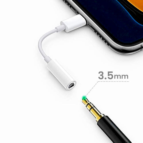 LIGHTNING TO 3.5 MM JACK ADAPTER (BLUETOOTH) - WITHOUT WHITE BLISTER