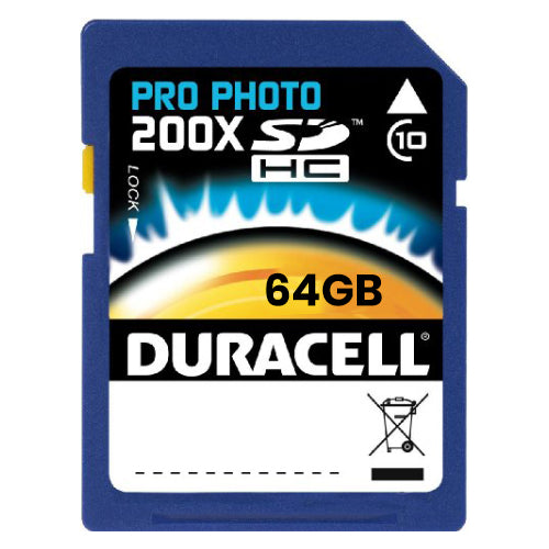 CARTE MEMOIRE SD 200X  PRO PHOTO 64GB-DURACELL