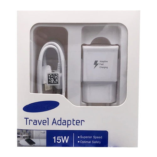 SAMSUNG FAST CHARGE TRAVEL ADAPTER 15W USB-C WHITE CHARGER + CABLE