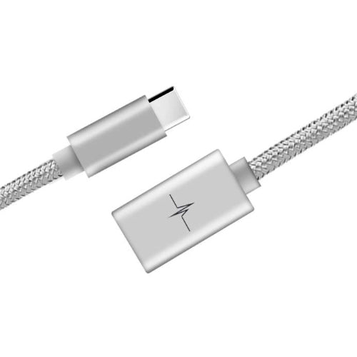 NYLON USB-C TO USB-A ADAPTER SILVER-WAVE