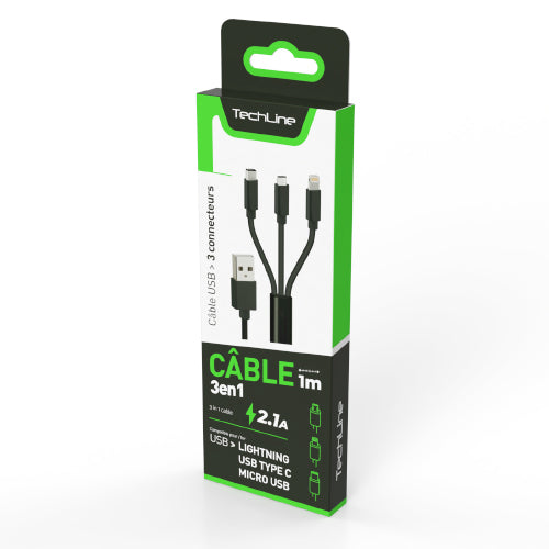 TECH LINE 3 IN 1 DATA CABLE