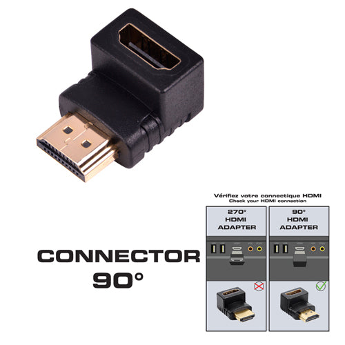 SCHNEIDER 90° HDMI MALE TO FEMALE ADAPTER