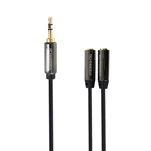 SCHNEIDER JACK DOUBLE CABLE 3.5MM BLACK 10CM