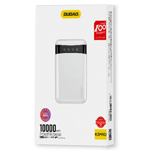 DUDAO PORTABLE USB POWER BANK 10000MAH WHITE K3PRO MINI