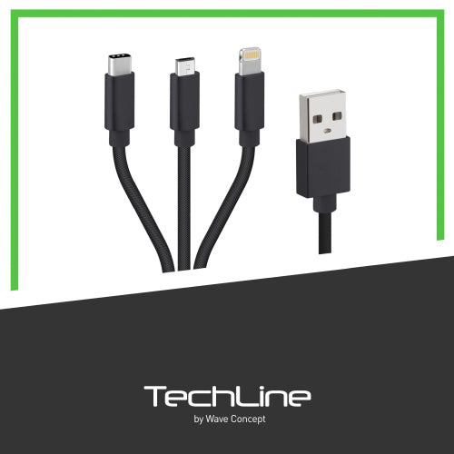 TECH LINE 3 IN 1 DATA CABLE