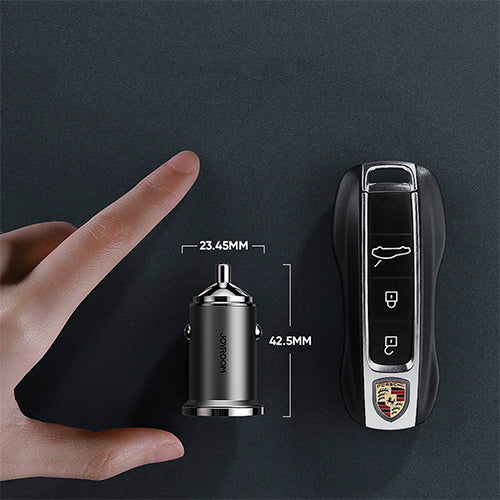 JOYROOM USB TYPE C / USB FAST CAR CHARGER 45 W 5 A POWER DELIVERY QUICK CHARGE 3.0 AFC SCP GRAY C-A35