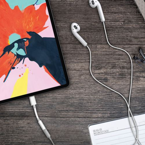 USB TYPE C TO AUDIO 3.5 MINI JACK ADAPTER WHITE