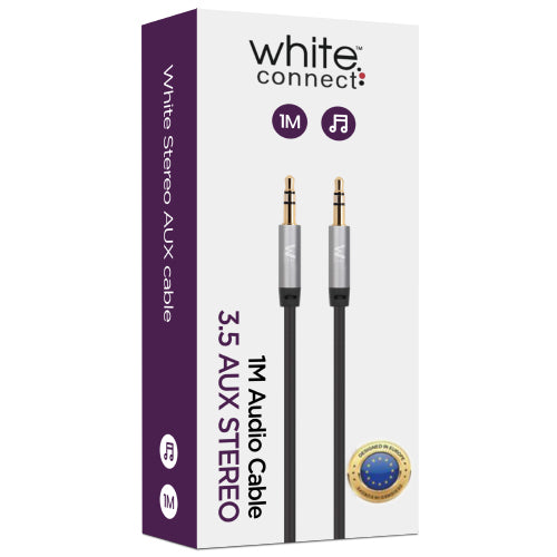 WHITE CONNECT 3.5MM JACK AUDIO CABLE