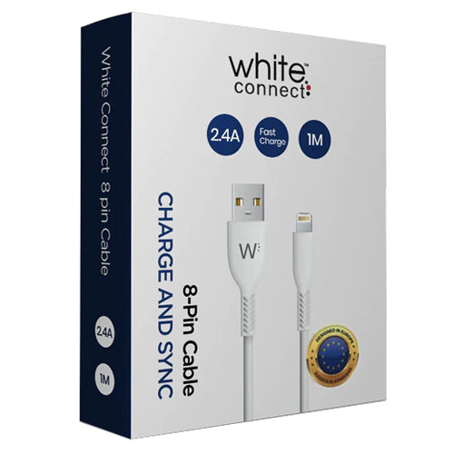 CÂBLE LIGHTNING WHITE CONNECT 1M 2.4A