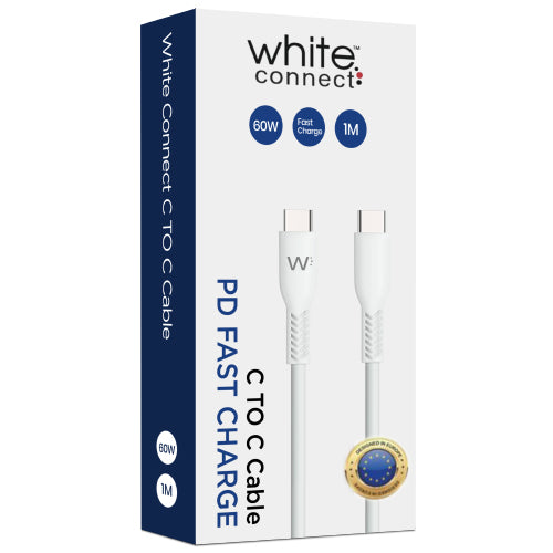 TYPE C TO TYPE C CABLE 3A WHITE CONNECT