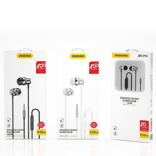 DUDAO DUDAO IN-EAR HEADPHONES WITH REMOTE CONTROL AND MICROPHONE MINI JACK 3.5 MM SILVER X10 PRO SILVER