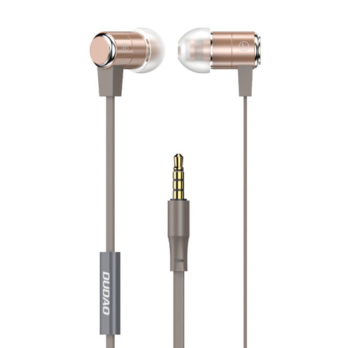 DUDAO IN-EAR HEADPHONES WITH REMOTE CONTROL AND 3.5MM MINI JACK MICROPHONE GOLD X13S