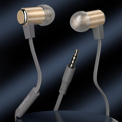 DUDAO IN-EAR HEADPHONES WITH REMOTE CONTROL AND 3.5MM MINI JACK MICROPHONE GOLD X13S
