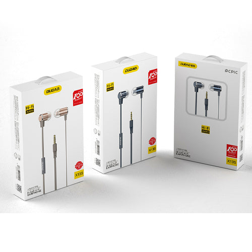 DUDAO IN-EAR HEADPHONES WITH REMOTE CONTROL AND 3.5MM MINI JACK MICROPHONE GOLD X13S