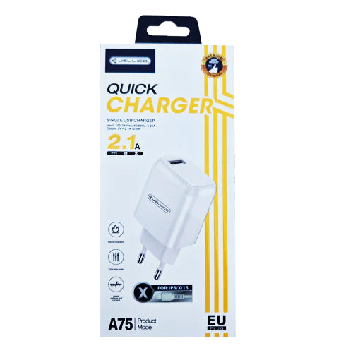 A75 2.1A 1 PORT MAINS CHARGER WITH MICRO USB CABLE-JELLICO