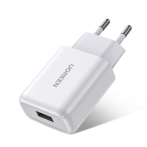 QUICK CHARGE 3.0 18W 3A USB MAINS CHARGER WHITE-UGREEN