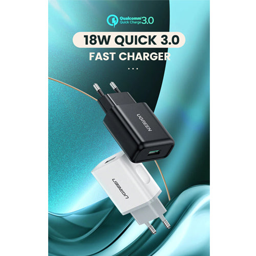 CHARGEUR SECTEUR CHARGE RAPIDE 3.0 18W 3A USB BLANC-UGREEN