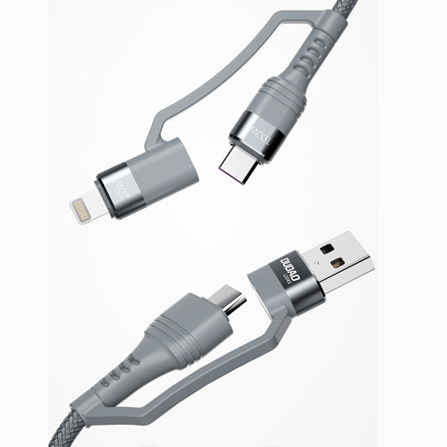 DUDAO 4IN1 USB TYPE C PD CABLE / USB CABLE - USB TYPE C POWER DELIVERY 100W / LIGHTNING 20W 1M GRISL20XS
