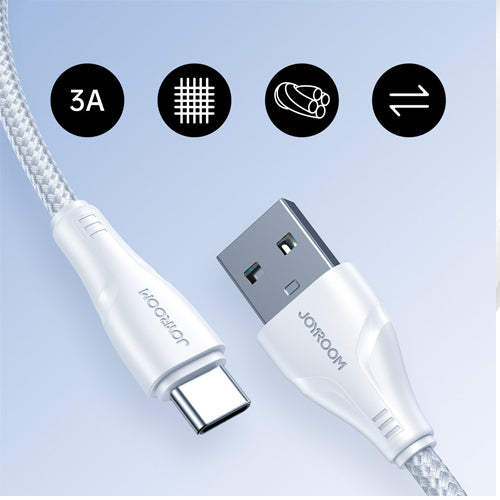 JOYROOM USB CABLE - SURPASS SERIES USB C 3A FOR FAST CHARGING AND DATA TRANSFER 1.2M WHITE S-UC027A11