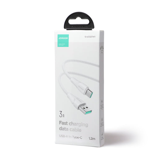 JOYROOM USB CABLE - SURPASS SERIES USB C 3A FOR FAST CHARGING AND DATA TRANSFER 1.2M WHITE S-UC027A11